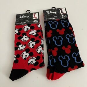 Disney Mickey Mouse Red and Black Socks Set